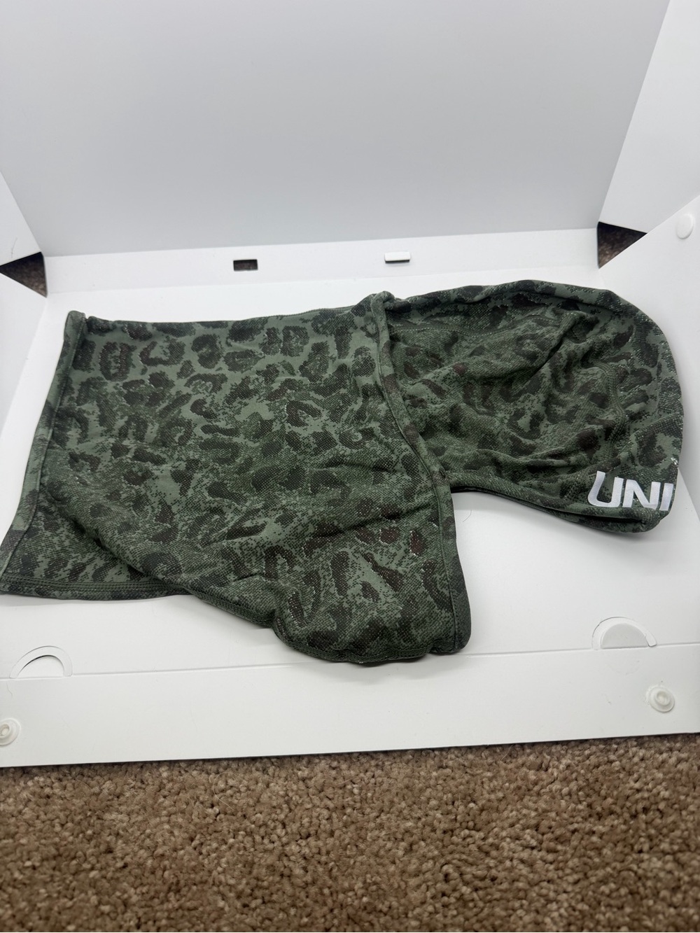 UNIBAL Animal Print Balaclava Face Mask Green One Size Polyester Knit